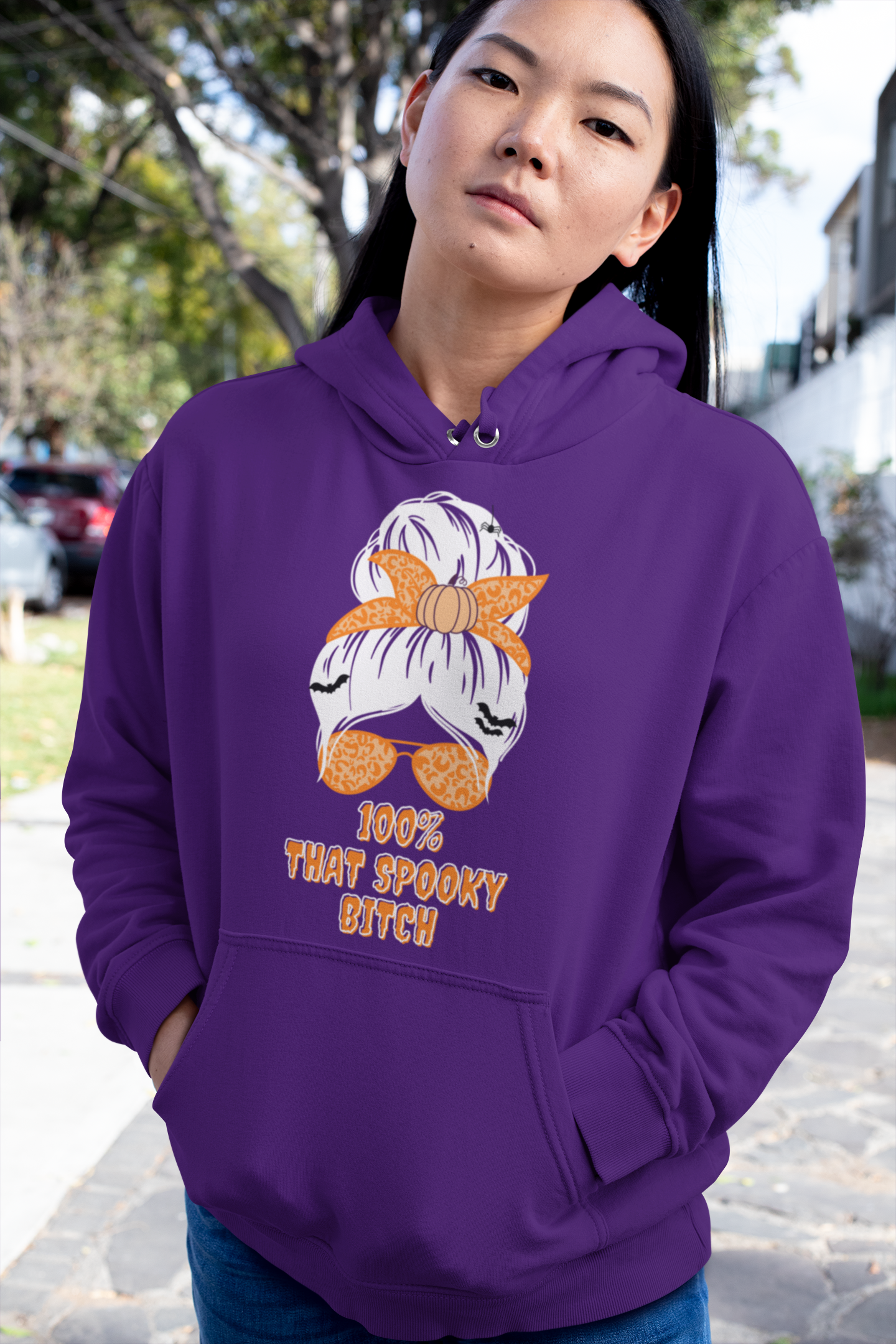 "100% That Spooky B*tch" Halloween Graphic Girlie Hoodie